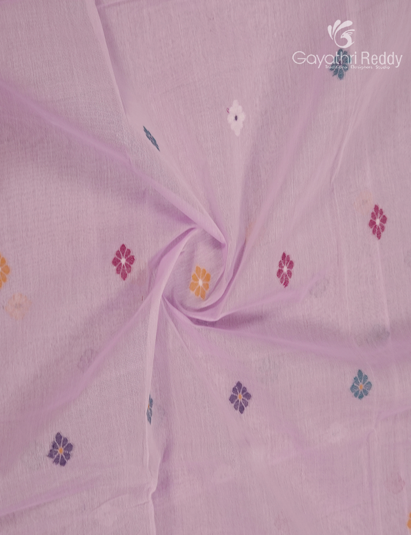 Jamdani Cotton Saree in Baby Pink