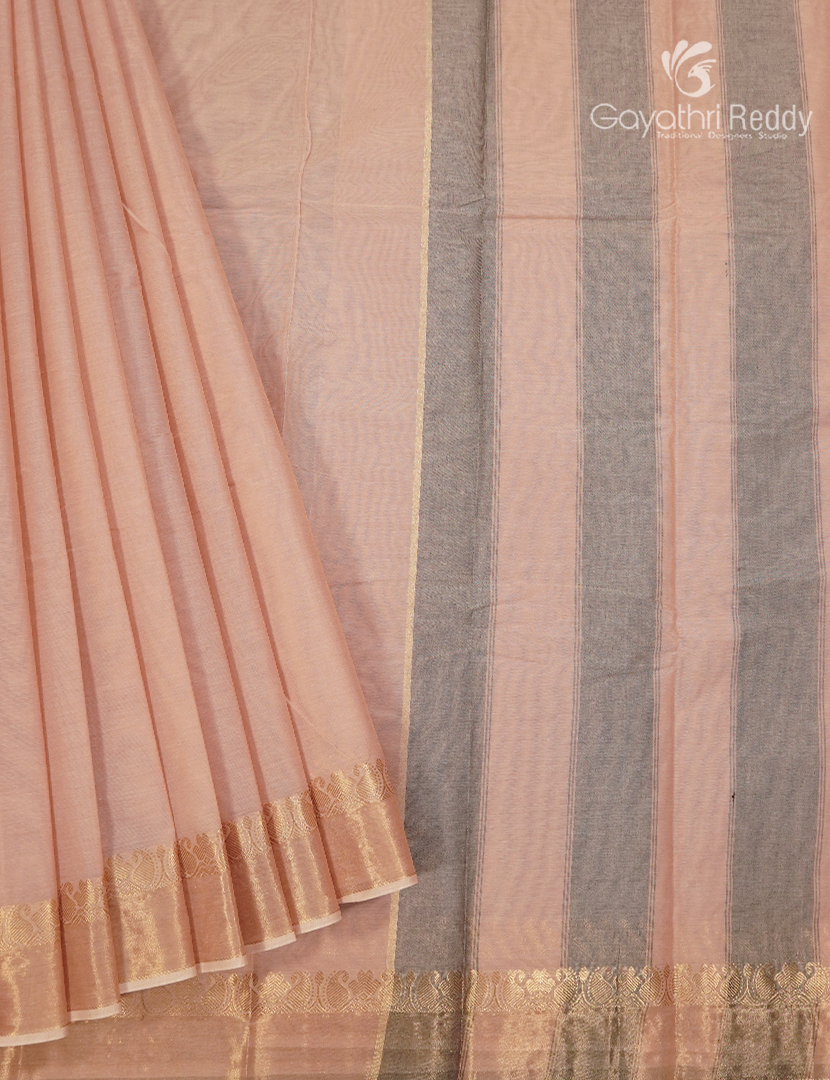 Pure Kanchi Cotton Saree in Light Cream