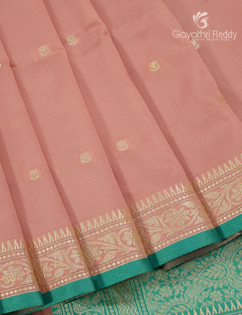 Semi Katan Silk Saree in Pastel Peach Pink