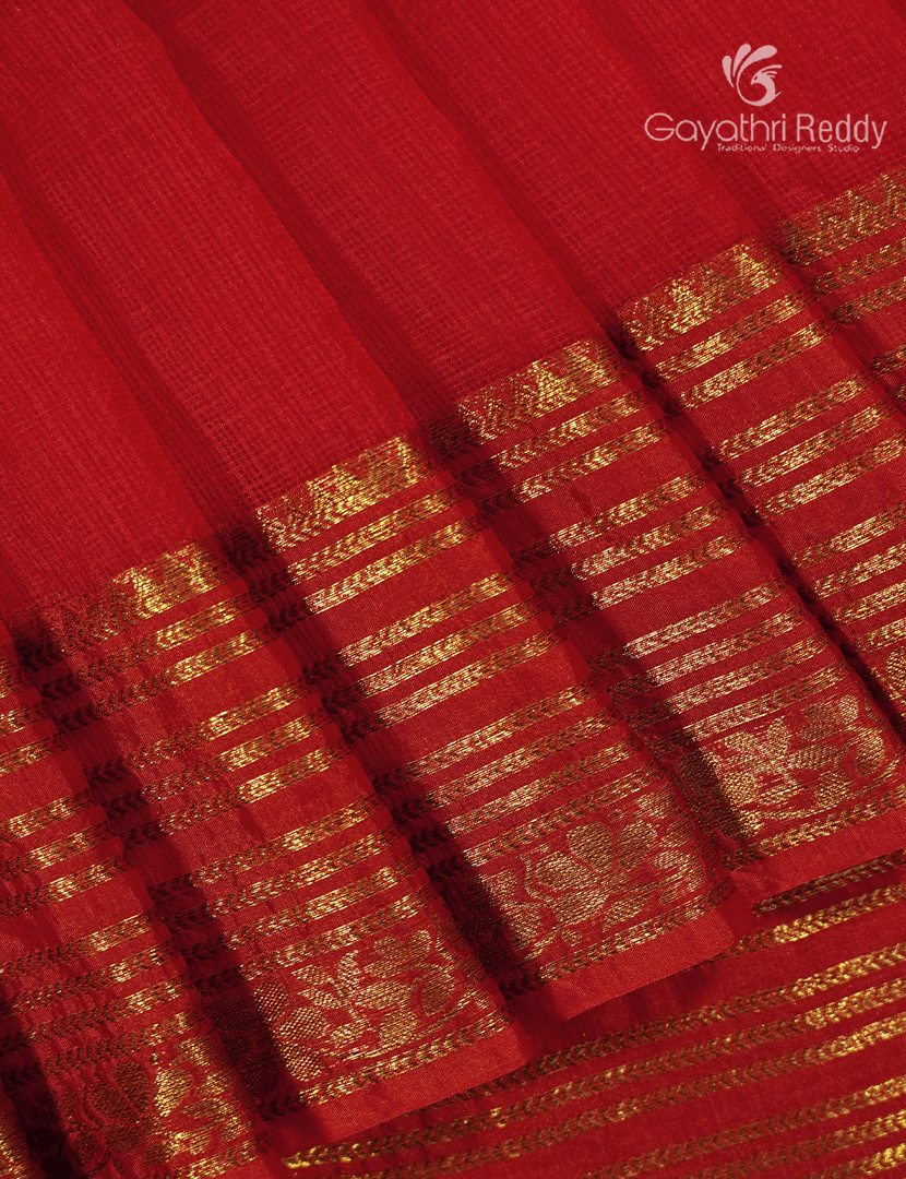 Pure Silk Kota Saree in Red