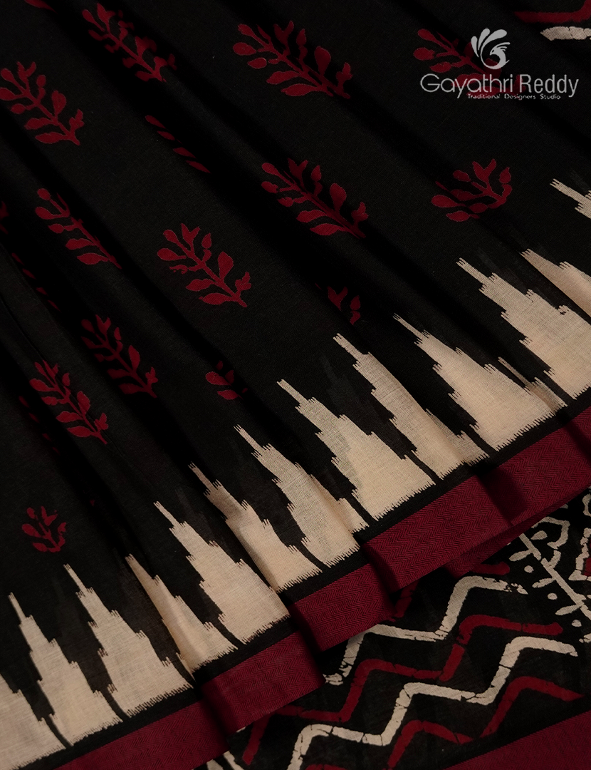 Vidharbha Cotton Saree in Black