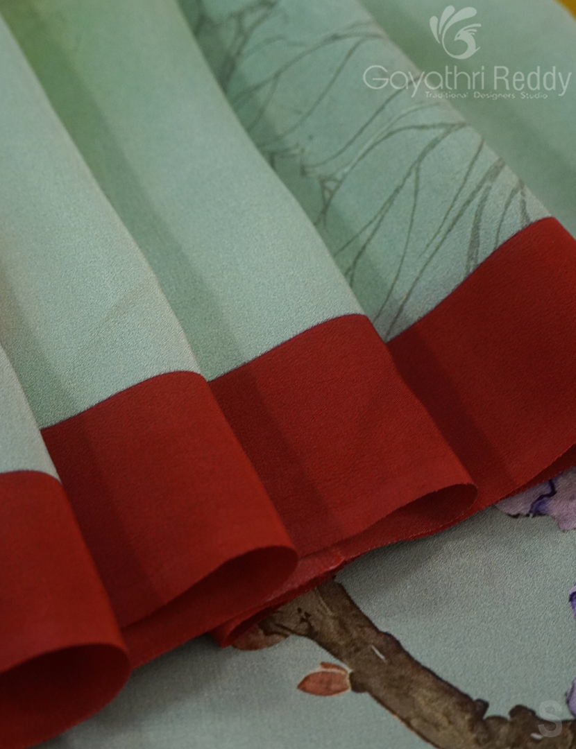 PURE CRAPE PRINTED SAREE-PCP6