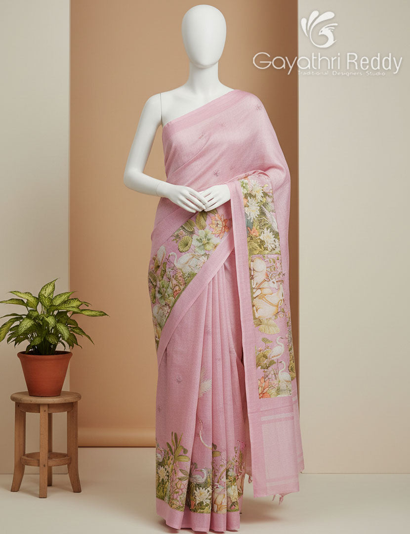 PURE LINEN SAREE-L1442