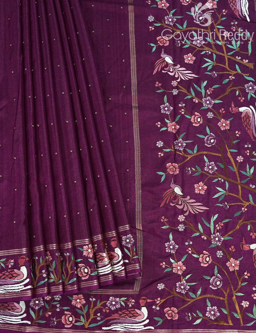 KHADI SILK WORK SAREE-KSW1