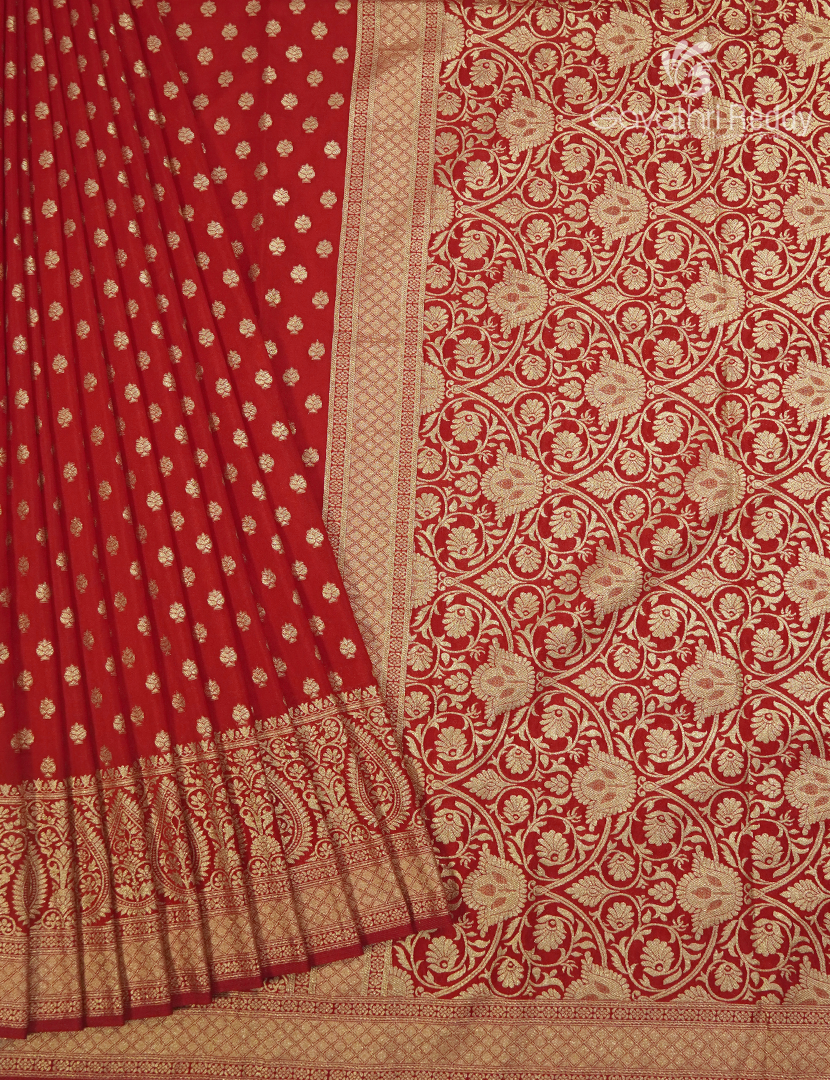 Banaras Georgette Saree in Bridal Red