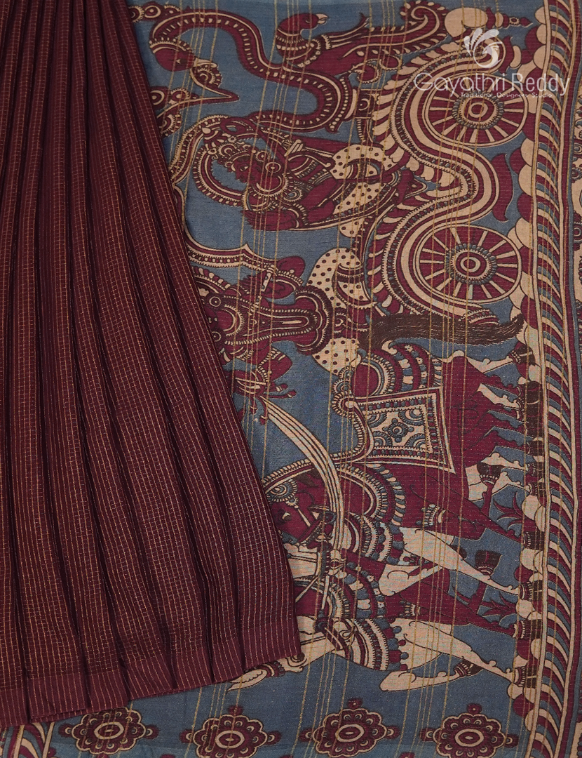 Pure Munga Silk Saree in Deep Brown