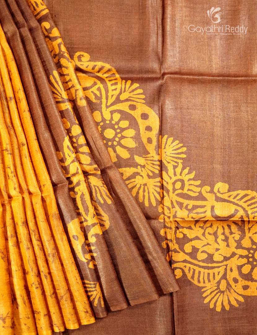PURE DESI TUSSAR PRINTED SAREE-TS1579