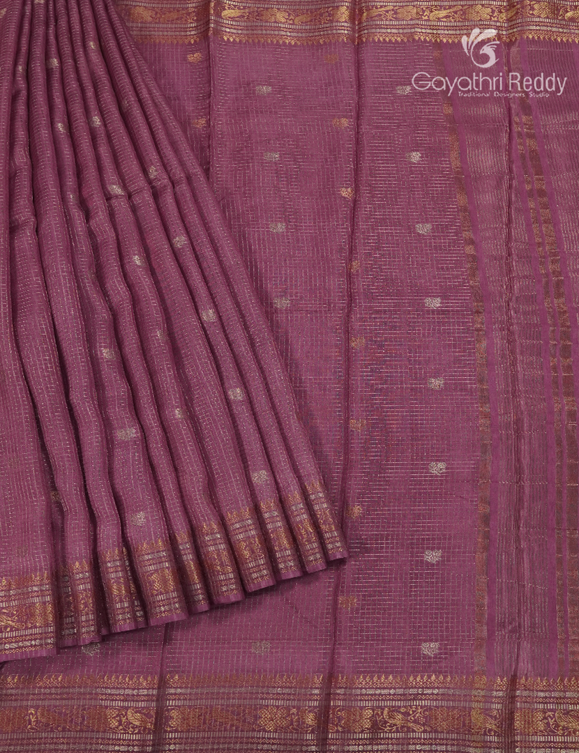 Semi Mysore Crepe Saree in Mauve
