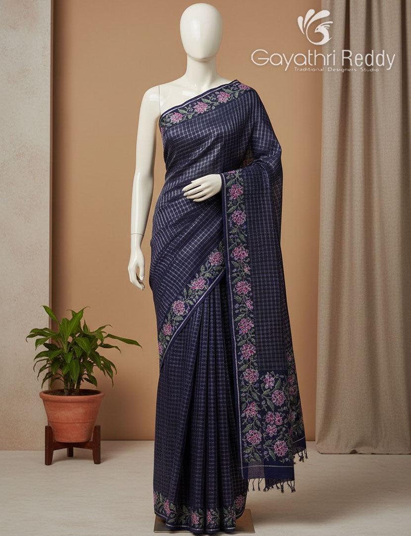 KHADI SILK WORK SAREE-KSW79