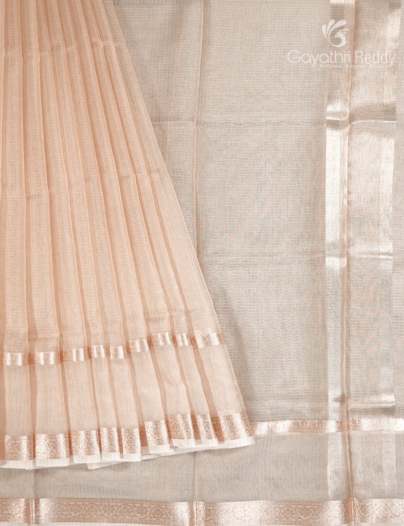 Kota Fancy Saree in Pastel Golden Cream