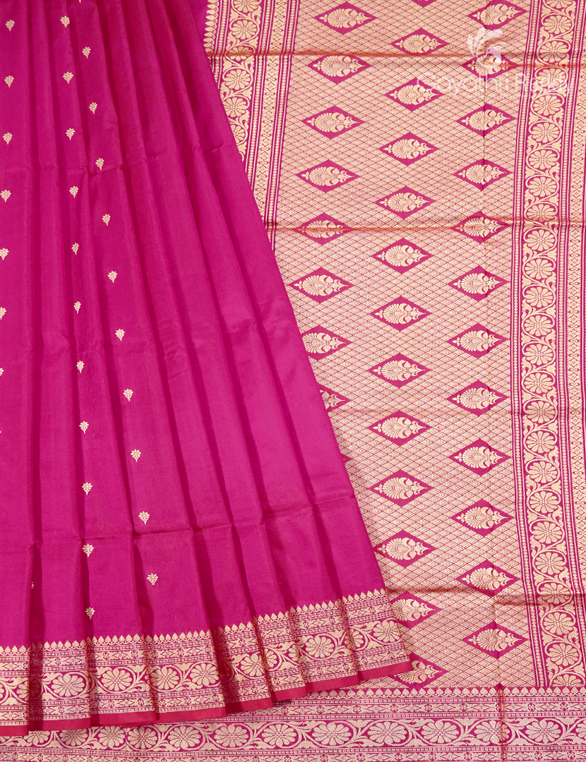 Pure Banaras Katan Silk Saree in Fuchsia Pink