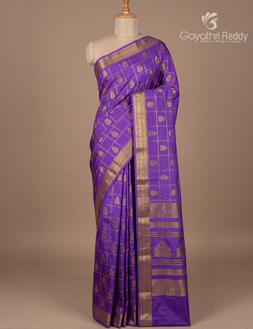 Pure Mysore Silk Saree in Purple