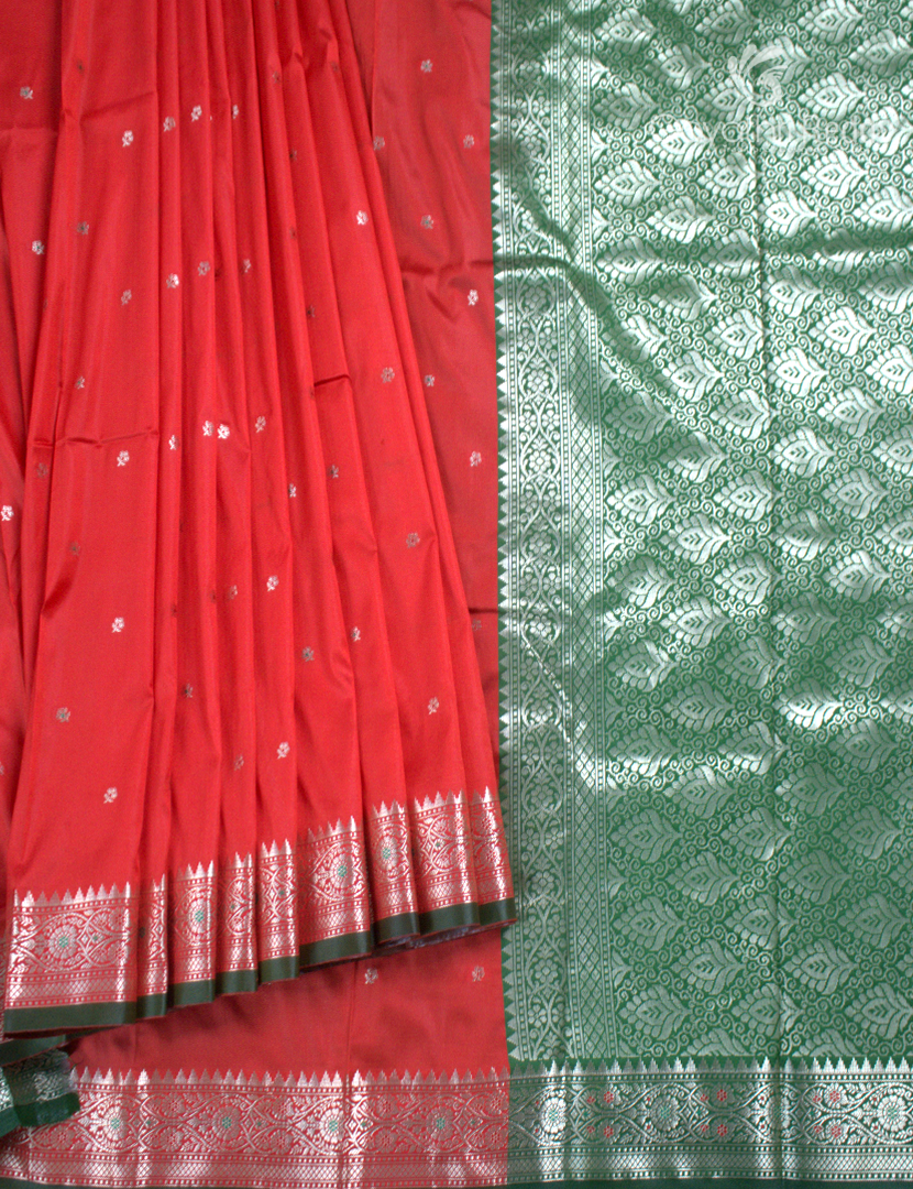 Semi Banaras Katan Silk Saree in Red
