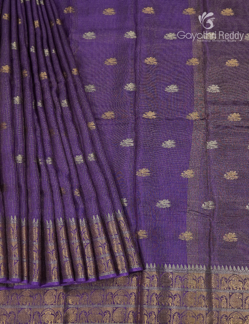 Semi Mysore Crepe Saree in Purple