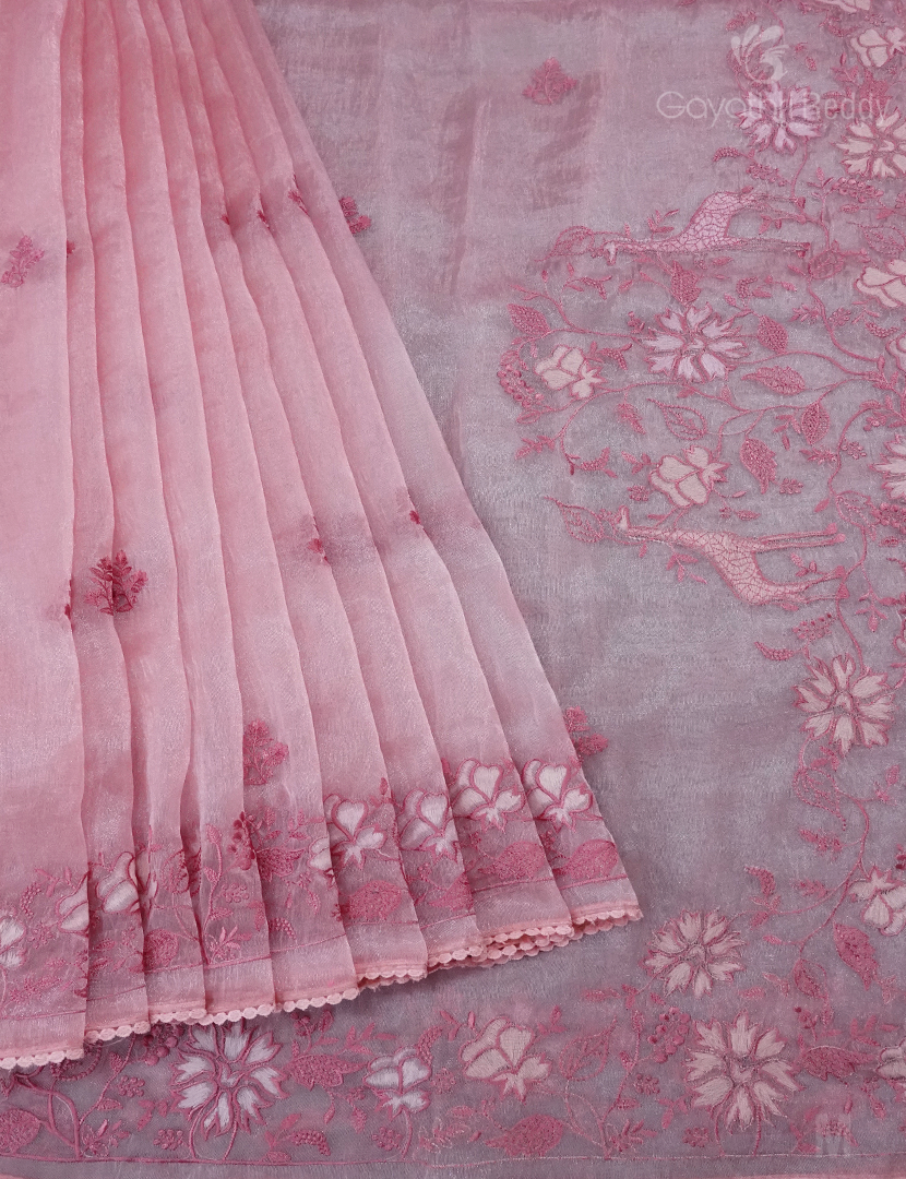 GLASS ORGANZA HANDWORK SAREE-FO713