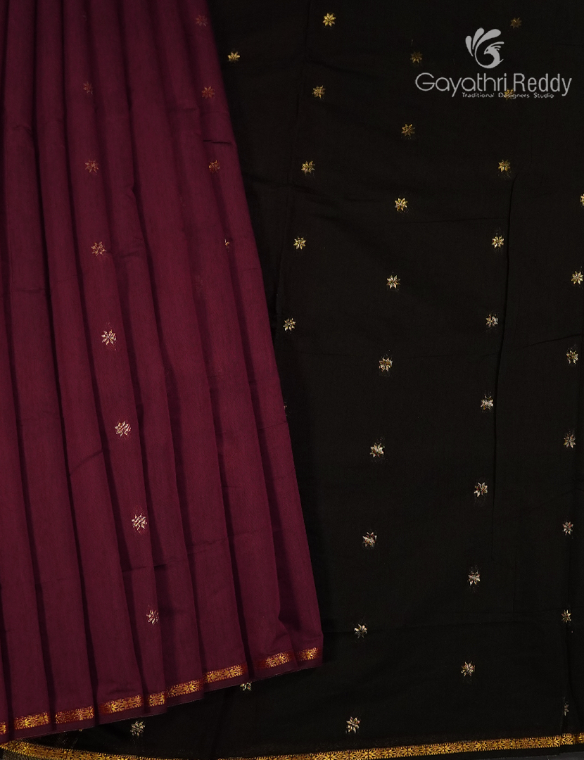Sico Saree in Maroon and Black