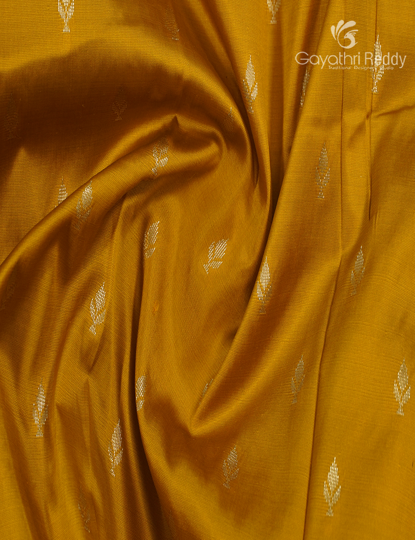 Semi Banaras Katan Silk Saree in Turmeric