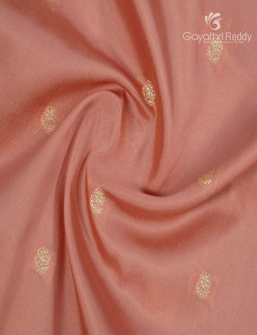 Semi Katan Silk Saree in Pastel Peach Pink