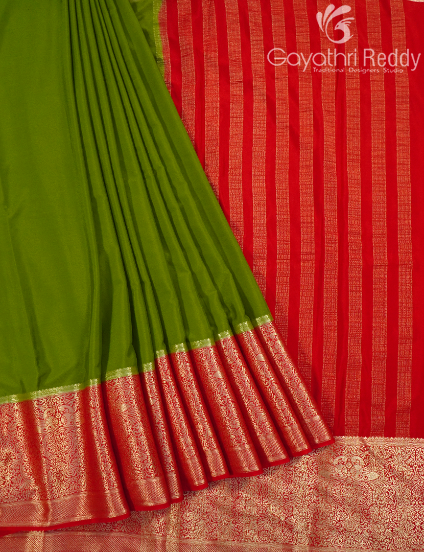 SEMI MYSORE CRAPE SAREE-SMC409