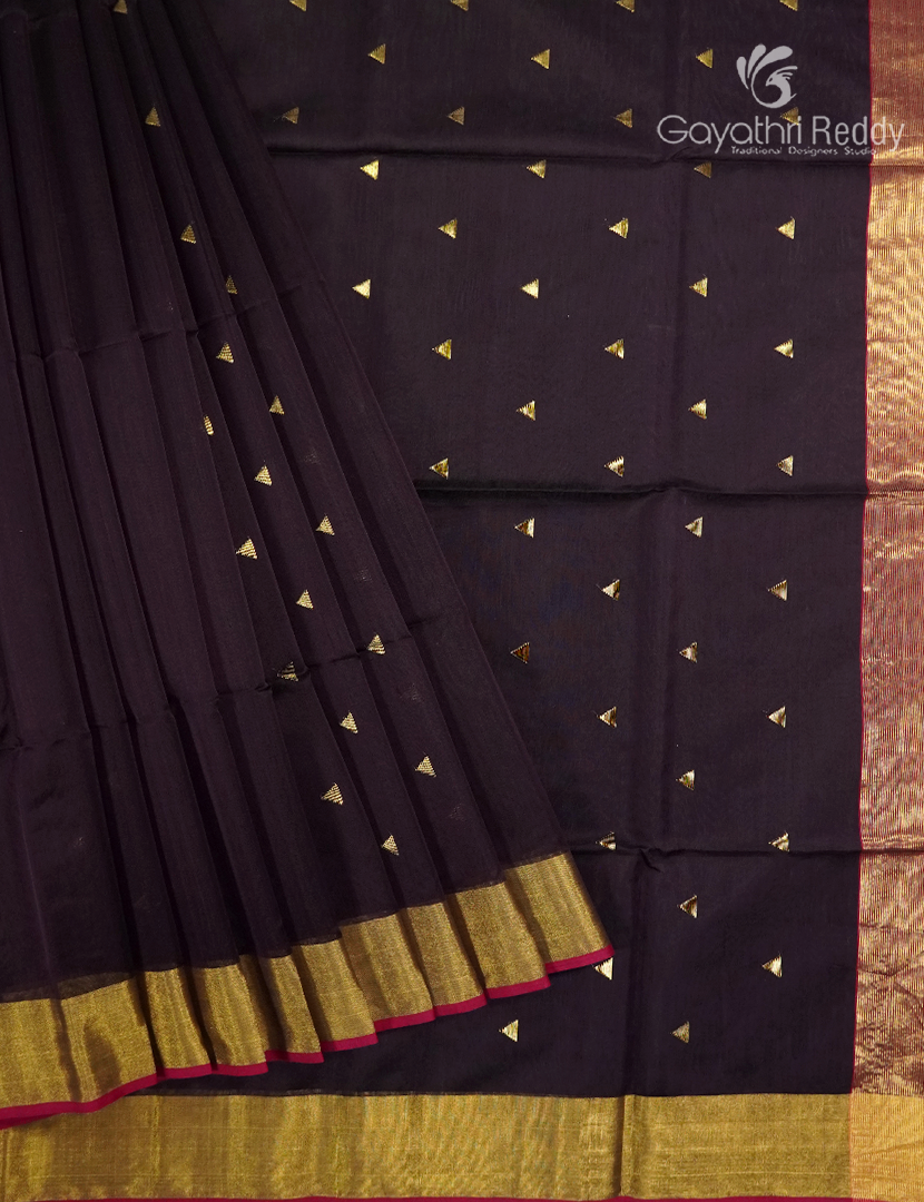 Pure Chanderi Sico Saree in Deep Snuff