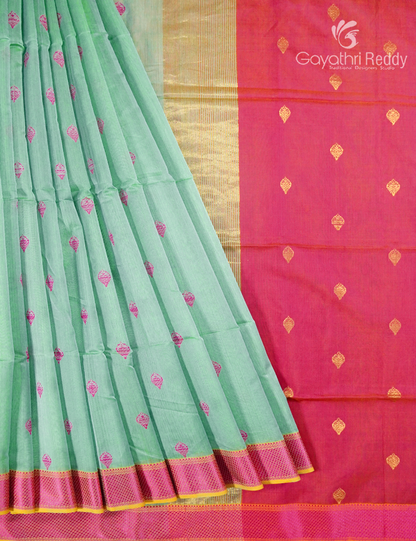 PURE CHANDERI BUTTA SAREES -CPS1217