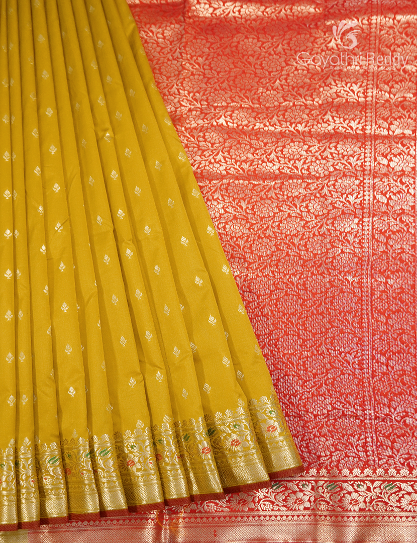 Semi Banaras Katan Silk Saree in Mustard