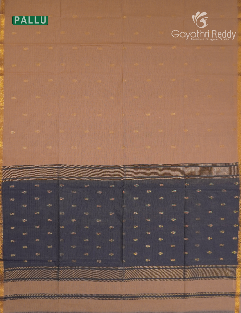 Kanchipuram Sico Saree in Sandalwood and Concrete Grey