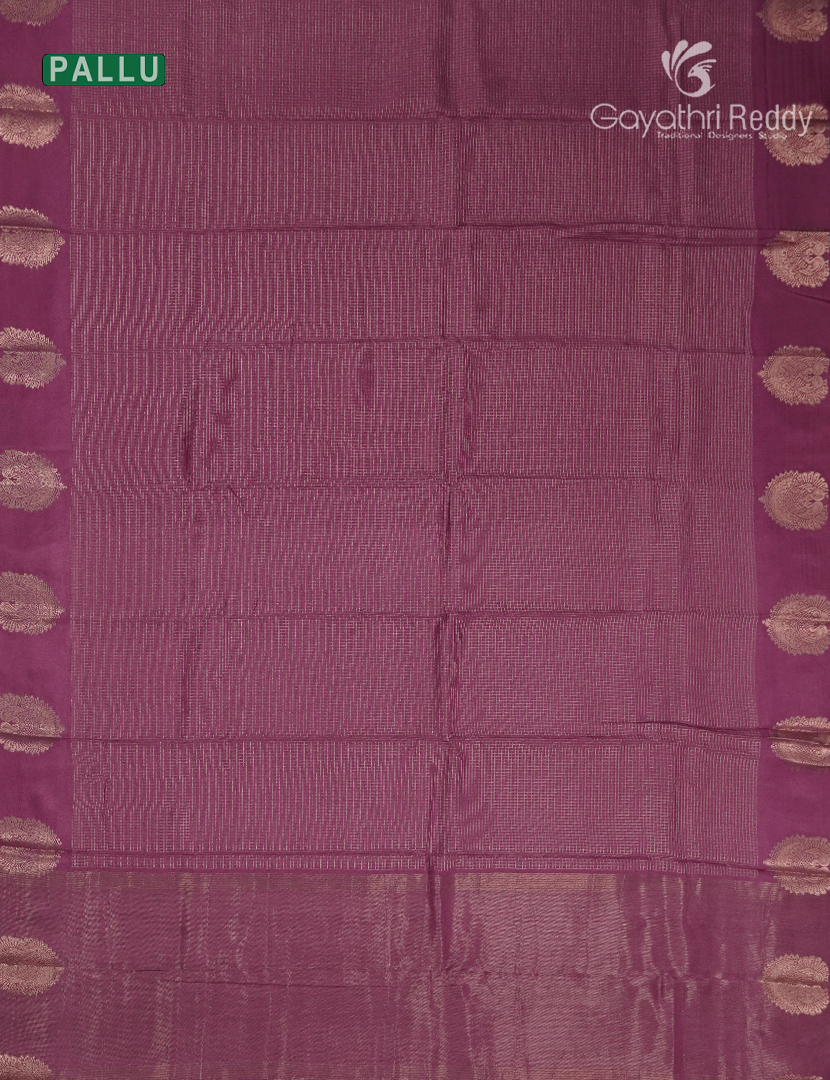 Semi Mysore Crepe Saree in Jamun