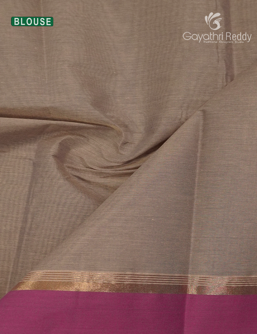Pure Kanchi Cotton Saree in Pastel Grey
