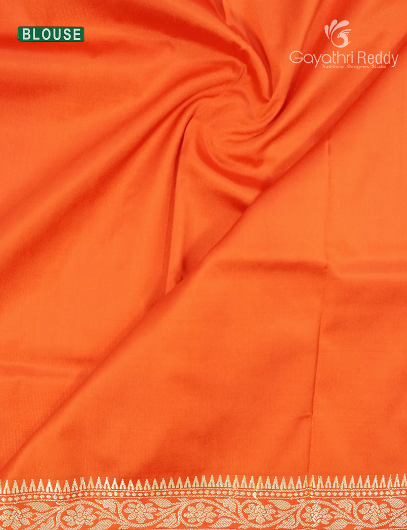 Semi Katan Silk Saree in Orange