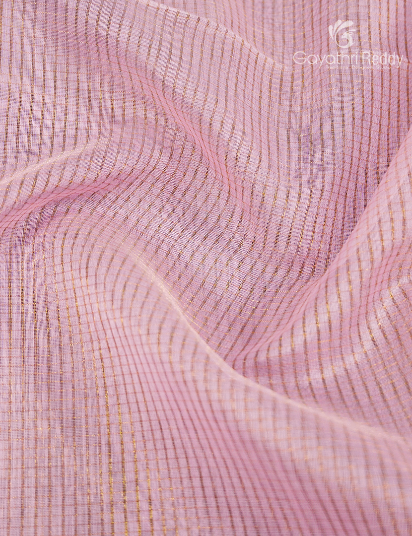 Pure Chanderi Sico Saree in Pastel pink and Rani Pink