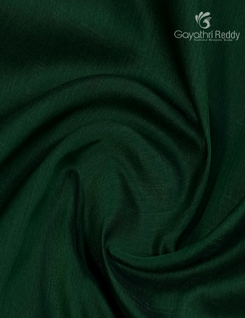 Pure Chanderi Sico Saree in Bottle Green
