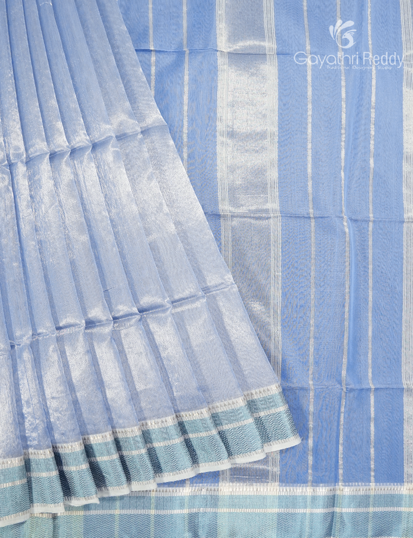 Pure Chanderi Sico Saree in Powder Blue