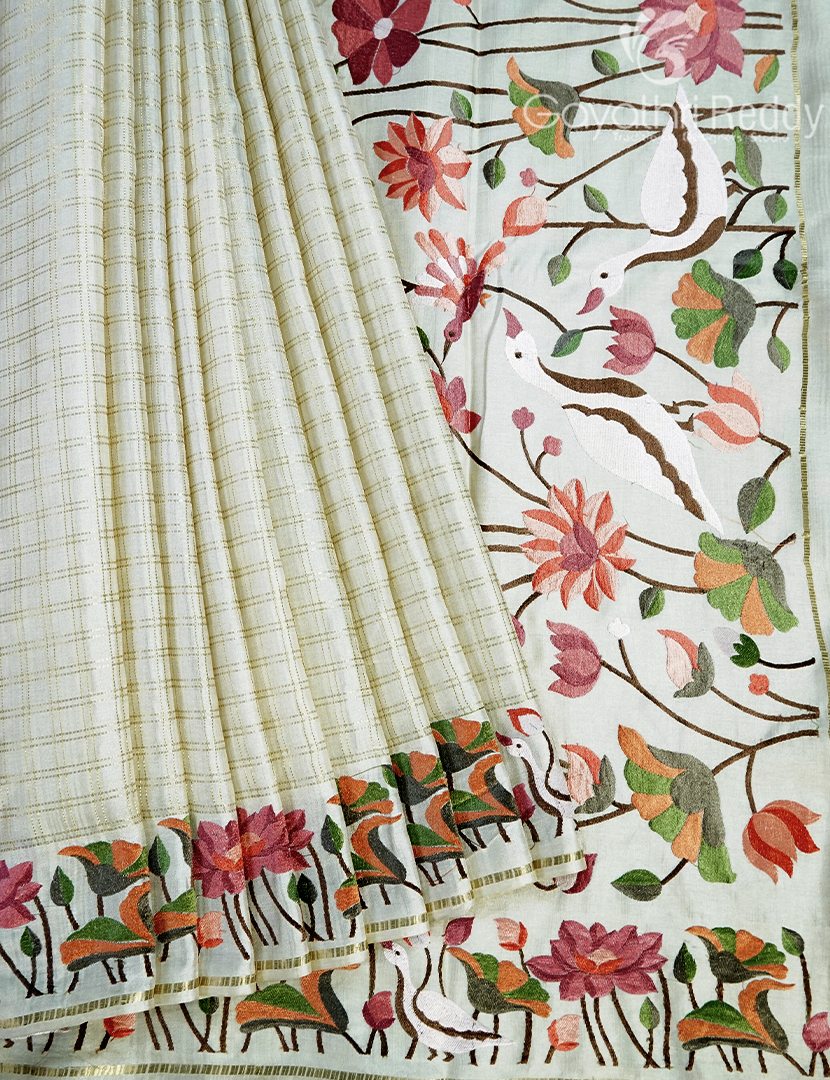 KHADI SILK WORK SAREE-KSW42