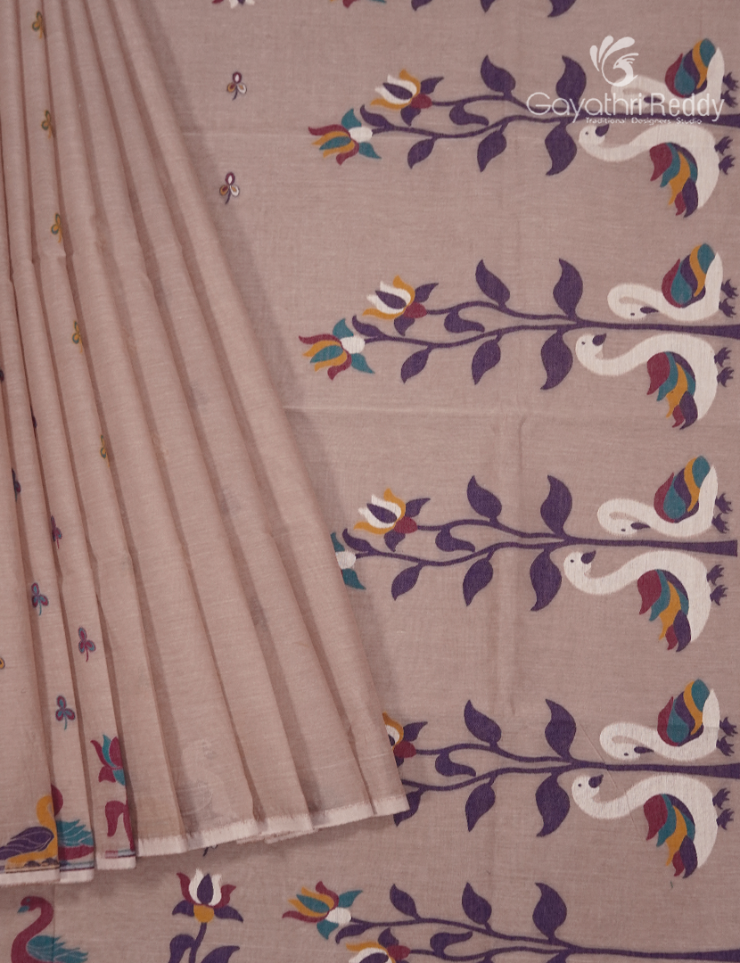 Jamdani Cotton Saree in Beige