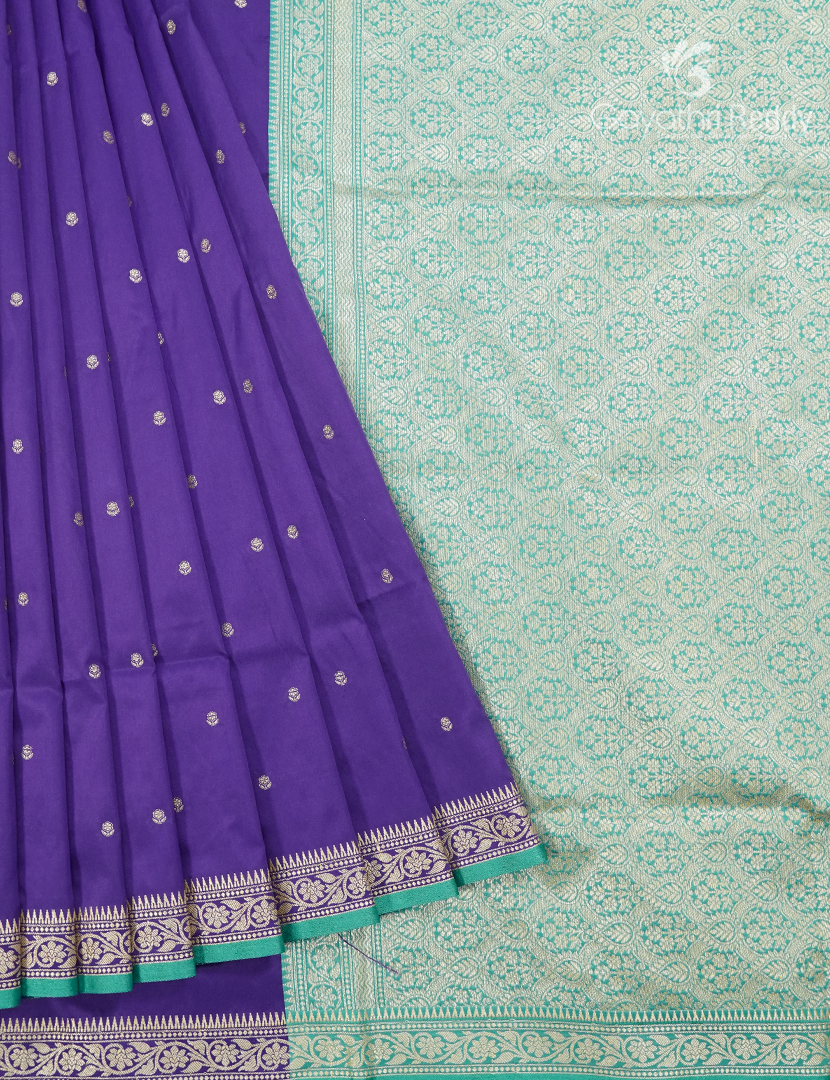 Semi Katan Silk Saree in Purple