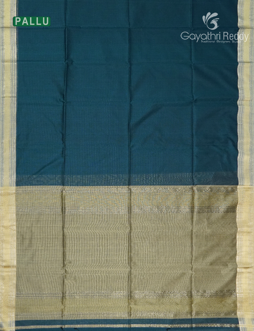 Pure Chanderi Sico Saree in Deep Peacock Green