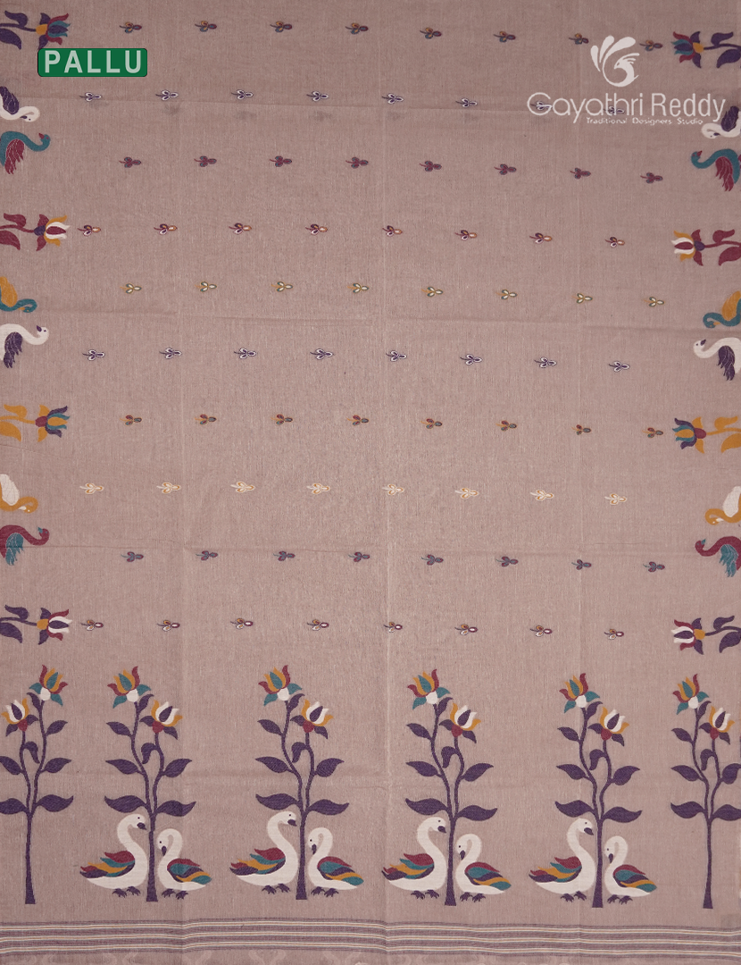 Jamdani Cotton Saree in Beige