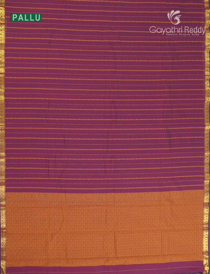 Pure Kanchi Cotton Saree in Deep Magenta
