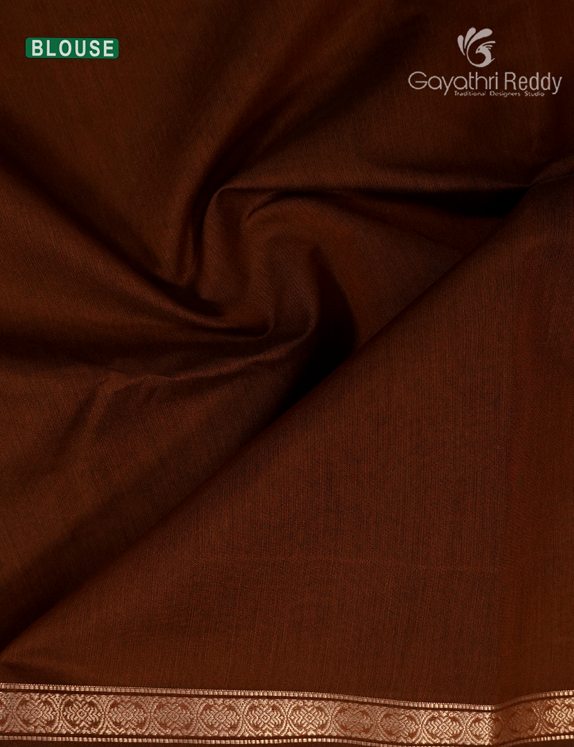 Kanchipuram Sico Saree in Blue and Brown