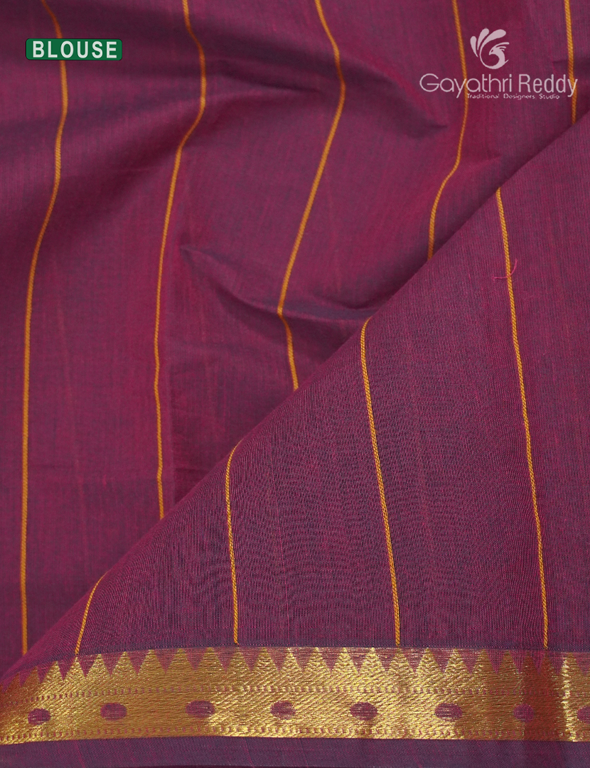 Pure Kanchi Cotton Saree in Deep Magenta