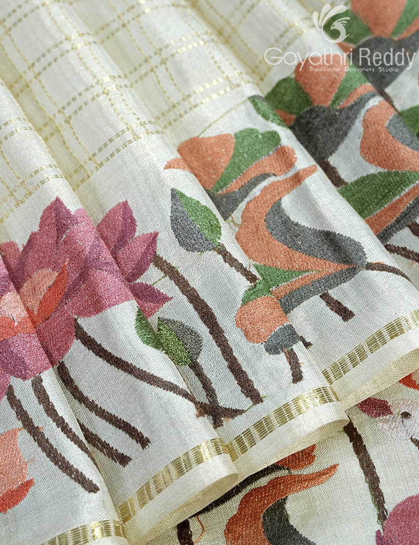 KHADI SILK WORK SAREE-KSW42