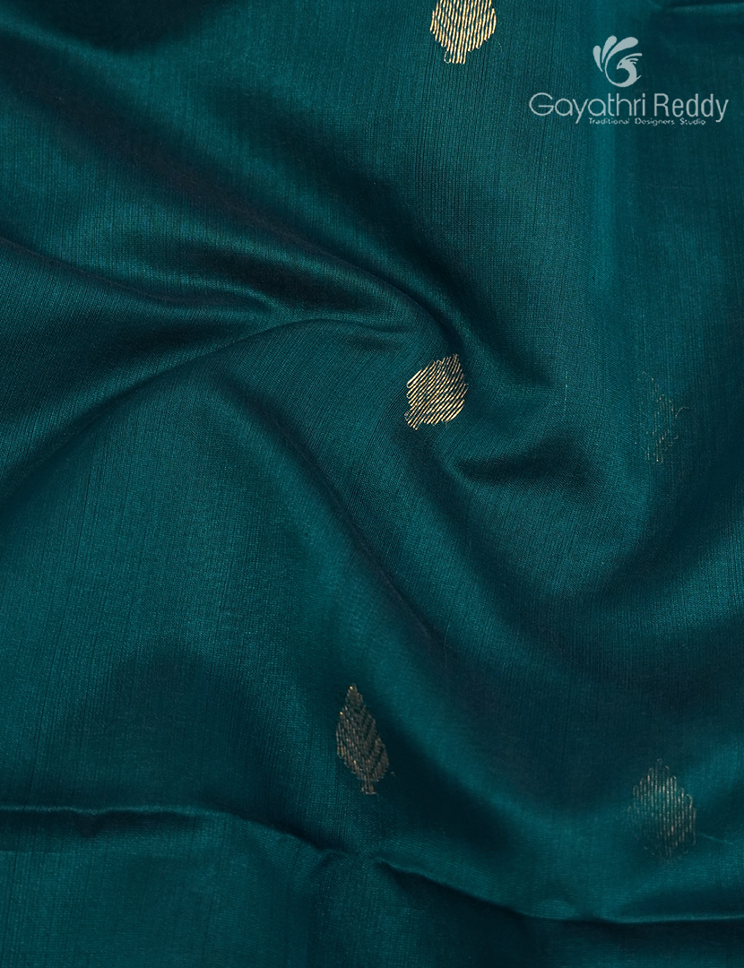Pure Chanderi Sico Saree in Deep Rama Green