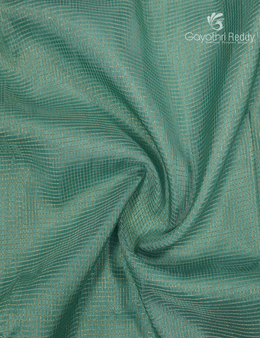 Semi Mysore Silk Saree in Sage Green and Navy Blue