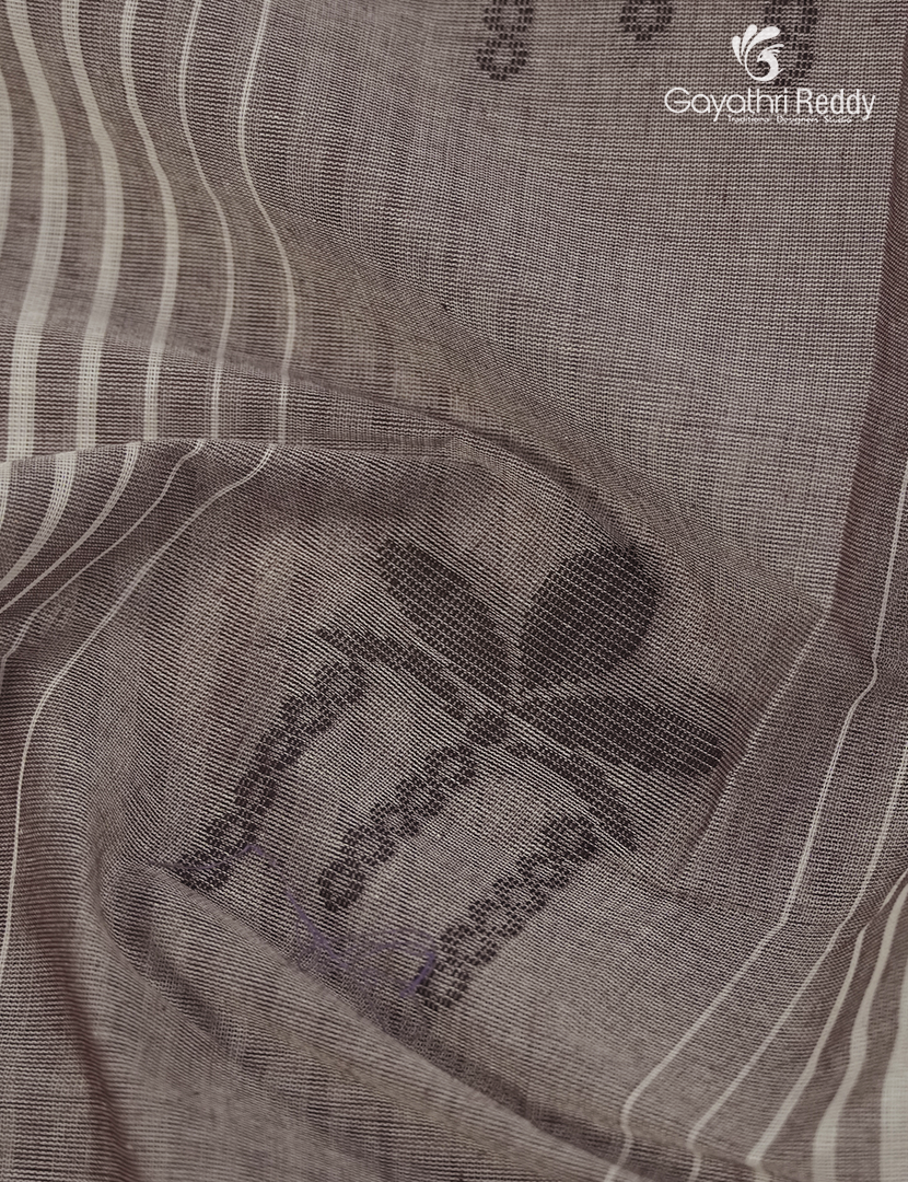 Pure Kanchi Cotton Saree in Cream and Brown