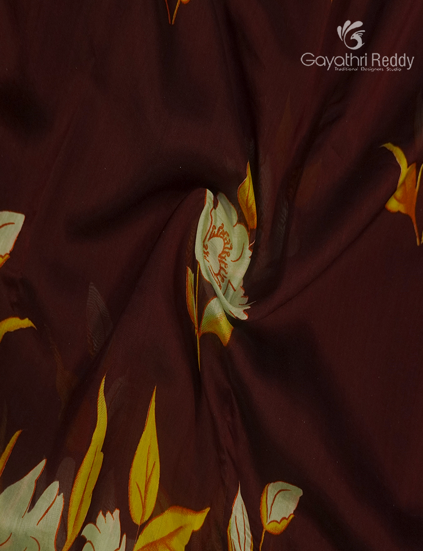 Pure Maheshwari Silk Saree in Brown
