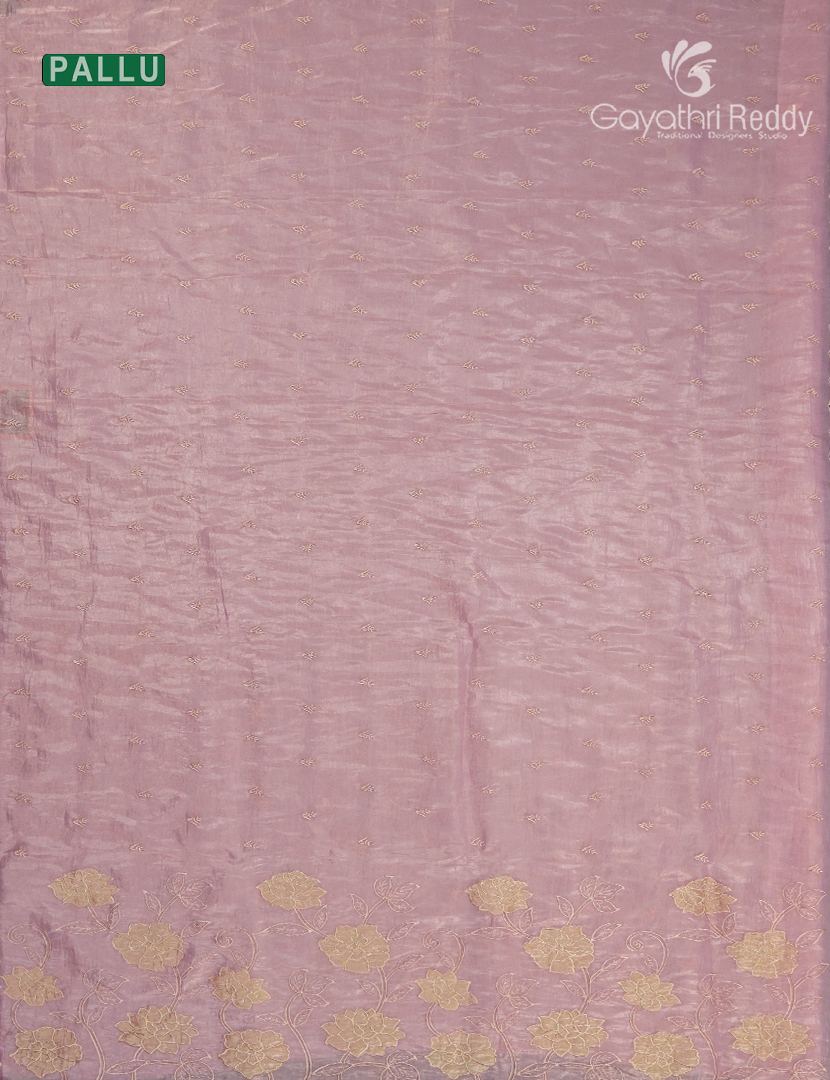 Glass Organza Saree in Pastel Peach