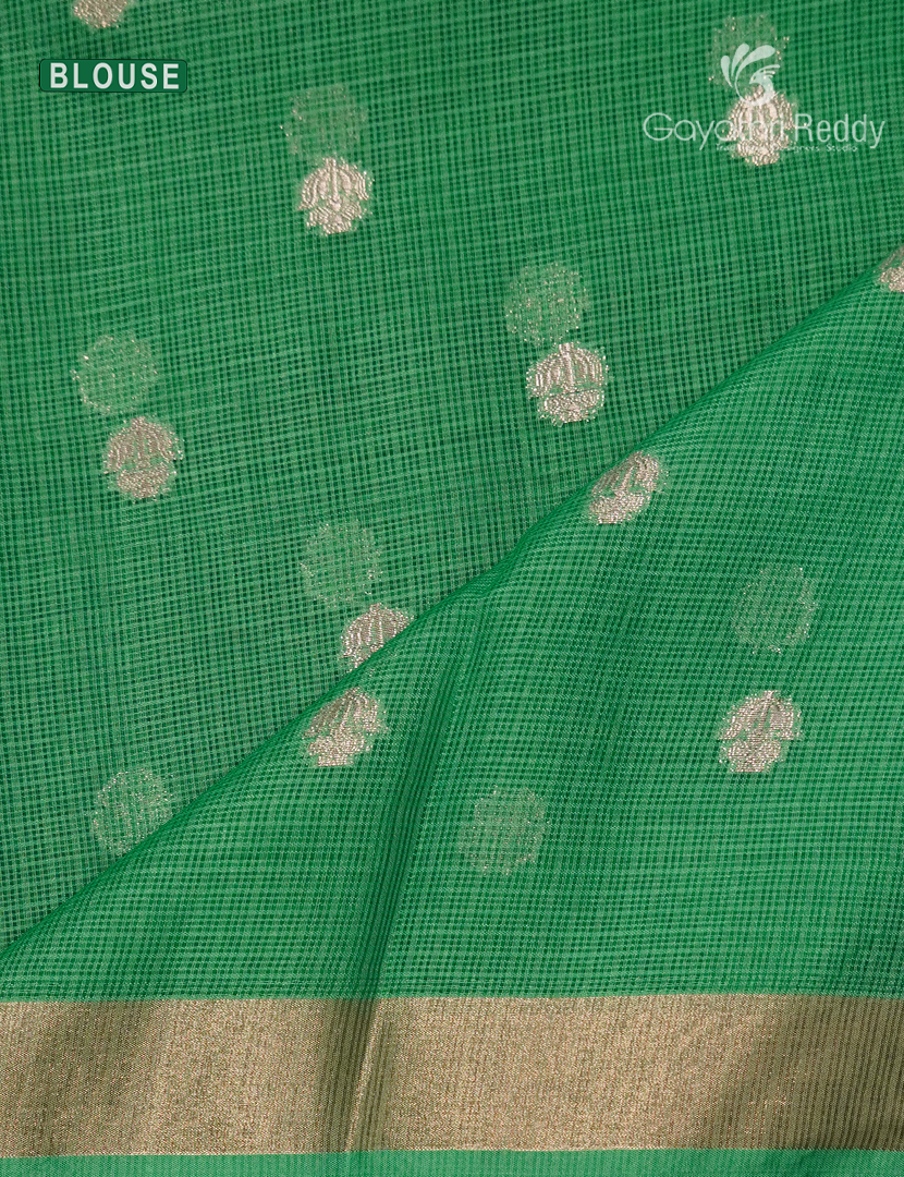 Banaras Kota Lehanga Set in Indigo Blue and Sea Green