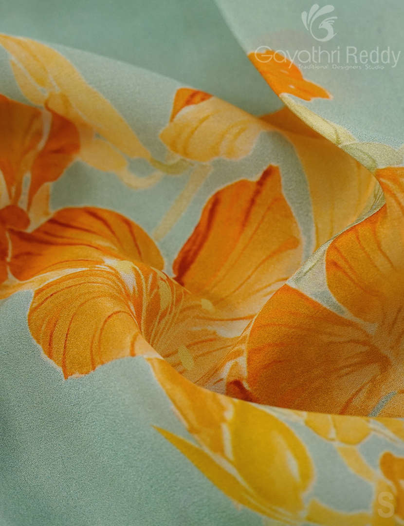 PURE CRAPE PRINTED SAREE-PCP6
