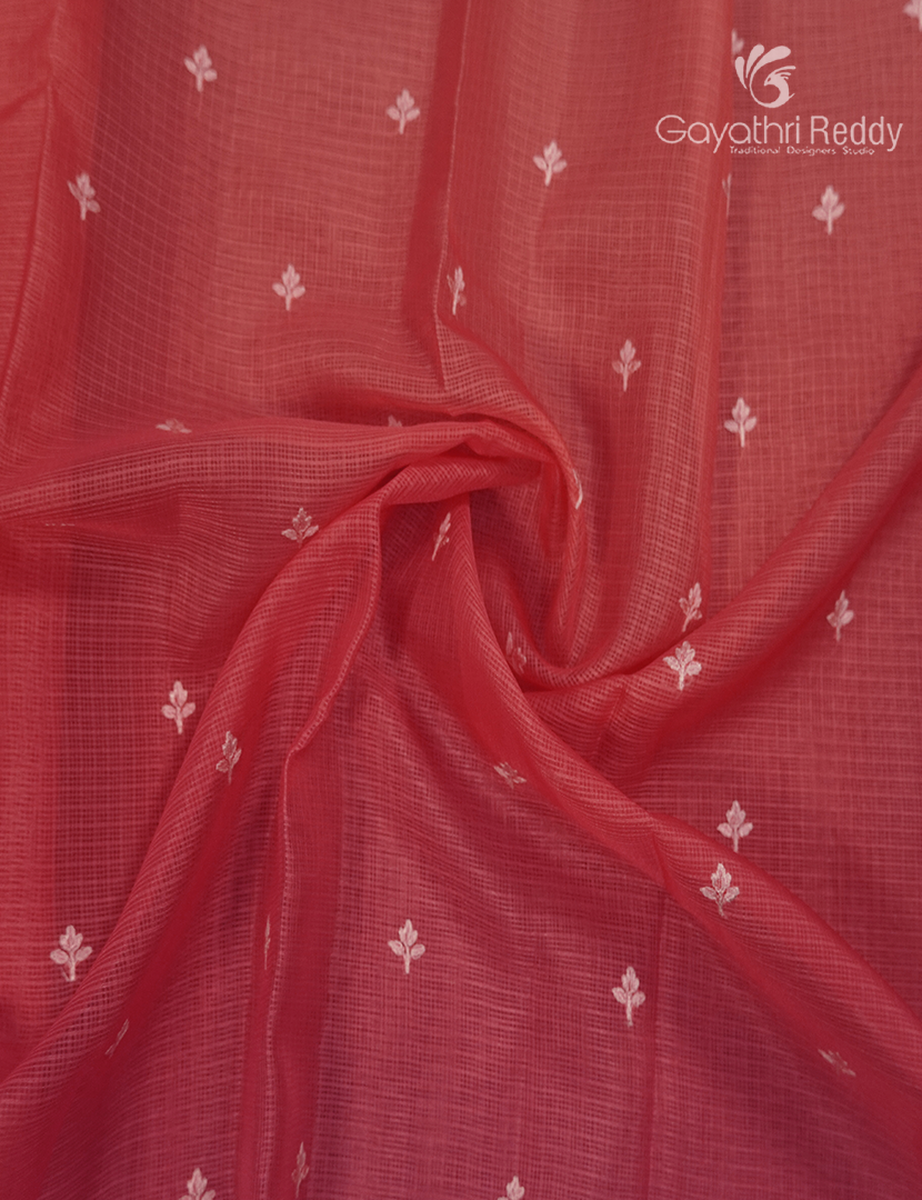 Silk Kota Saree in Beige and Peachish Red